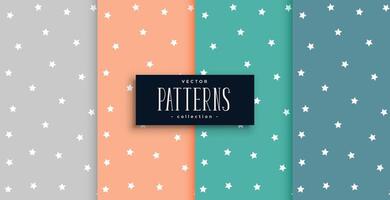 cute stars pattern set design in many colors vector