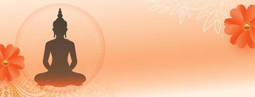 happy buddha purnima religious banner with text space vector