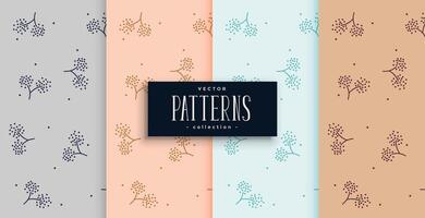 elegant flower style fabric pattern background set vector