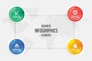 cuatro pasos infografía para negocio presentación vector