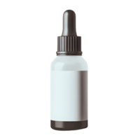 A mockup bottle with black cap and dropper png