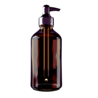 A mockup brown glass dropper bottle with silver cap png