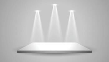 empty 3d podium platform with bright focus light effect vector