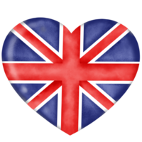 celebrare Gran Bretagna cuore sagomato UK bandiera png