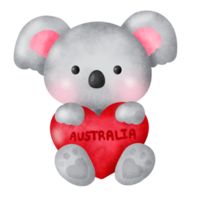 Cute Koala Holding a Heart png