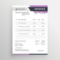 elegant invoice template in minimal style vector
