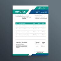 professional geometric invoice template design vector