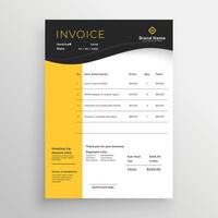 modern yellow black invoice template design vector