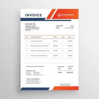 abstract geometric business invoice template vector