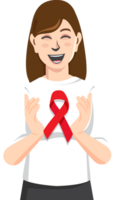 wereld AIDS dag ondersteunen AIDS bewustzijn samen handen Holding rood lint png