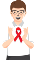 mondo AIDS giorno supporto AIDS consapevolezza insieme mani Tenere rosso nastro png