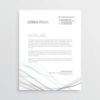 minimal letterhead design with gray wavy shape vector