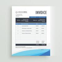 blue invoice template design vector