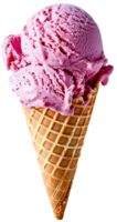 morango gelo creme colher dentro waffle cone png