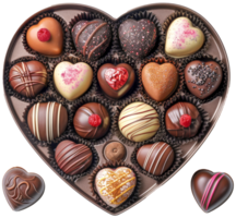 Assorted Chocolates in a Heart-Shaped Box png