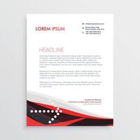 modern red black letterhead design vector