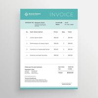 minimal invoice template design vector