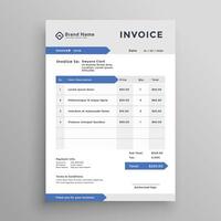 elegant blue gray invoice template design vector