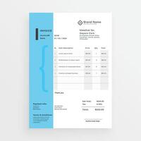minimal creative invoice template design vector