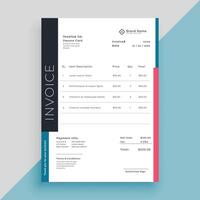 clean modern invoice business template vector