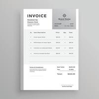 gray professional invoice template design vector