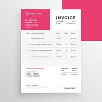 simple minimal style invoice template vector