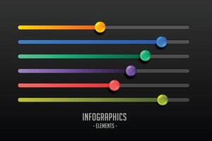 multicolor pasos control deslizante concepto infografía vector