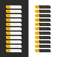 stylish dark and light yellow star rating symbols vector