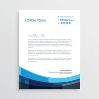 modern creative blue letterhead template design vector