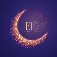 creative moon made with particles eid background vector