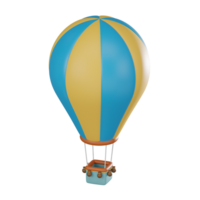 3D Hot Air Balloon Icon for Adventure Travel.3D Render png