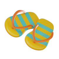 Sommer- Flip Flops zum Strand Ferien Symbol. 3d machen png