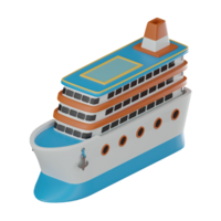 lujo viaje, de crucero barco, icono de marítimo aventura. 3d hacer png