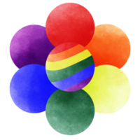 Rainbow flowers or colorful flowers. Welcoming Pride Month png