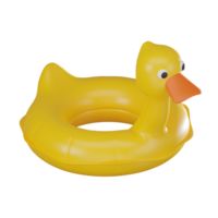 Summer Beach Holiday with Inflatable Duck Swimming Ring Icon. 3D Render png