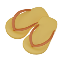 Summer Flip Flops for Beach Vacation Icon. 3D Render png