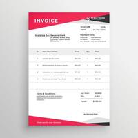 elegant red invoice template design vector