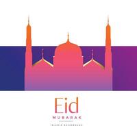 vibrant beautiful mosque for eid mubarak festival vector