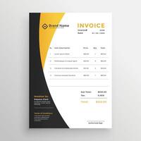 creative yellow modern invoice template vector