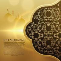 awesome eid festival background with islamic pattern design vector