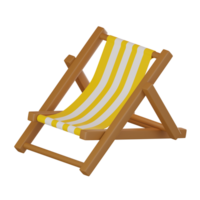 Beach Chair for Relaxation and Vacation. 3D Render png