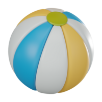 Colorful Beach Ball for Summer Recreation. 3D Render png