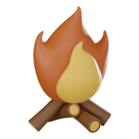 gemütlich Lagerfeuer, 3d Symbol von Lagerfeuer im Natur Einstellung. 3d machen png