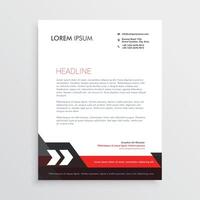 red black letterhead template design vector