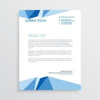 blue geometric letterhead template design vector