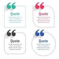 quotes template set in dots line style vector