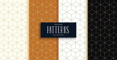 hexagonal luxury pattern set in geometric line style vector