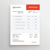 clean simple invoice template design vector