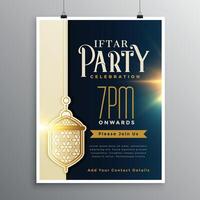 iftar meal party invitation template vector
