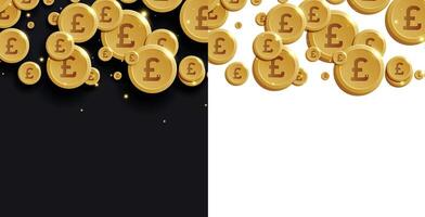 foreign currency golden pound sign background design vector